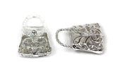ALMA BEADS Silver Plated Purse Charms 19 mm 5 pcs