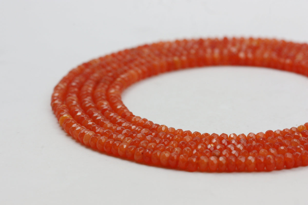 Orange Jade Faceted Rondelle 6 x 4mm 15" Strand