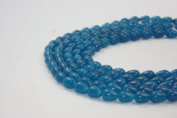 UltraMarine Blue Jade Smooth Teardrop Gemstone Beads 14x10mm 16" Strand (30 Beads)