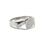 Rhodium Plated 925 Sterling Silver Cubic Zirconia Ribbon CZ Ring