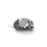 Rhodium Plated 925 Sterling Silver Cubic Zirconia Ribbon CZ Ring