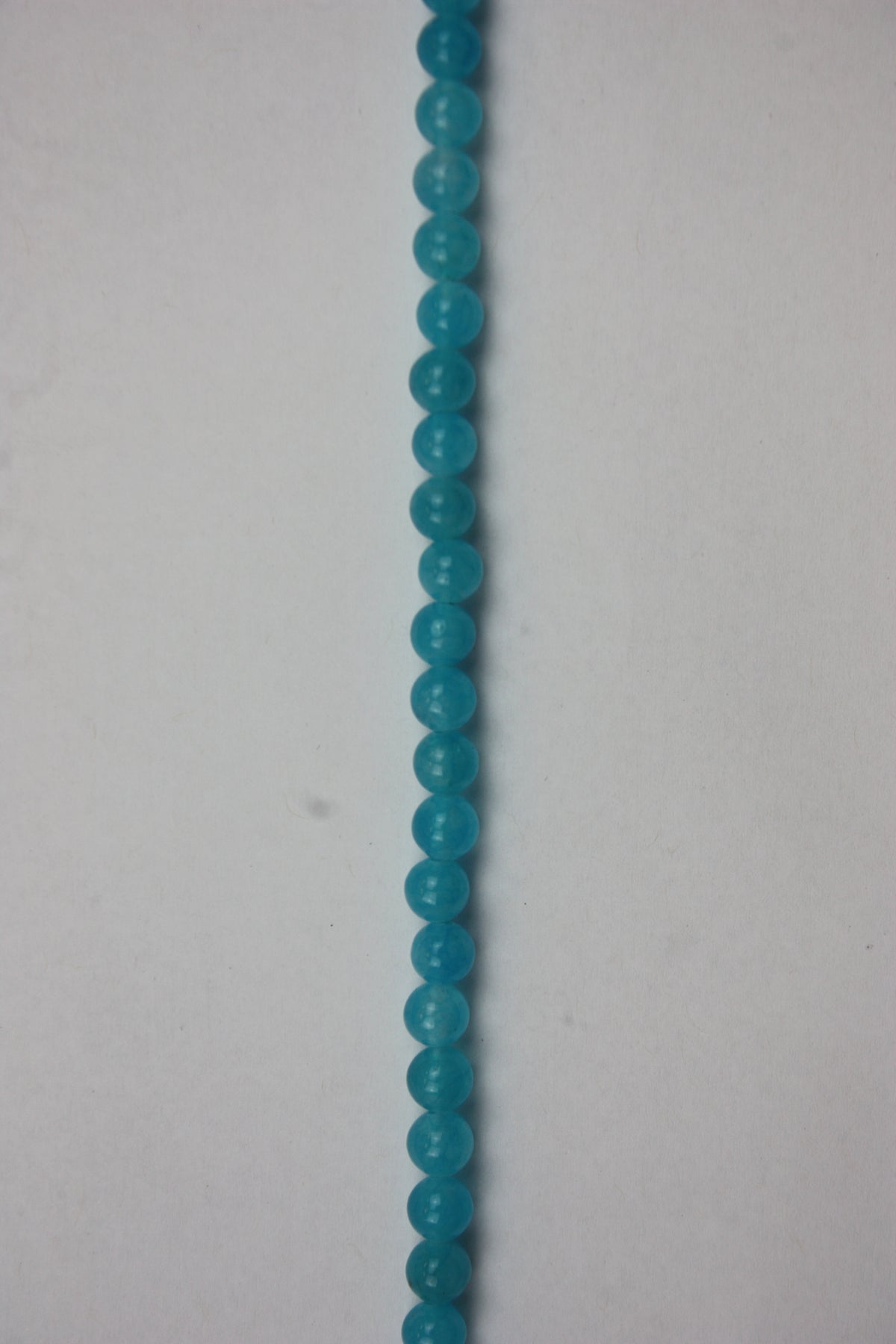 Bright Blue Jade Smooth Round Gemstone Beads 6mm 14" Strand (61Beads)