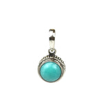 Handmade 925 Sterling Silver Amazonite Gemstone In Round Pendant
