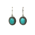 Handmade 925 Sterling Silver Amazonite Gemstone Oval Dangle Earrings.