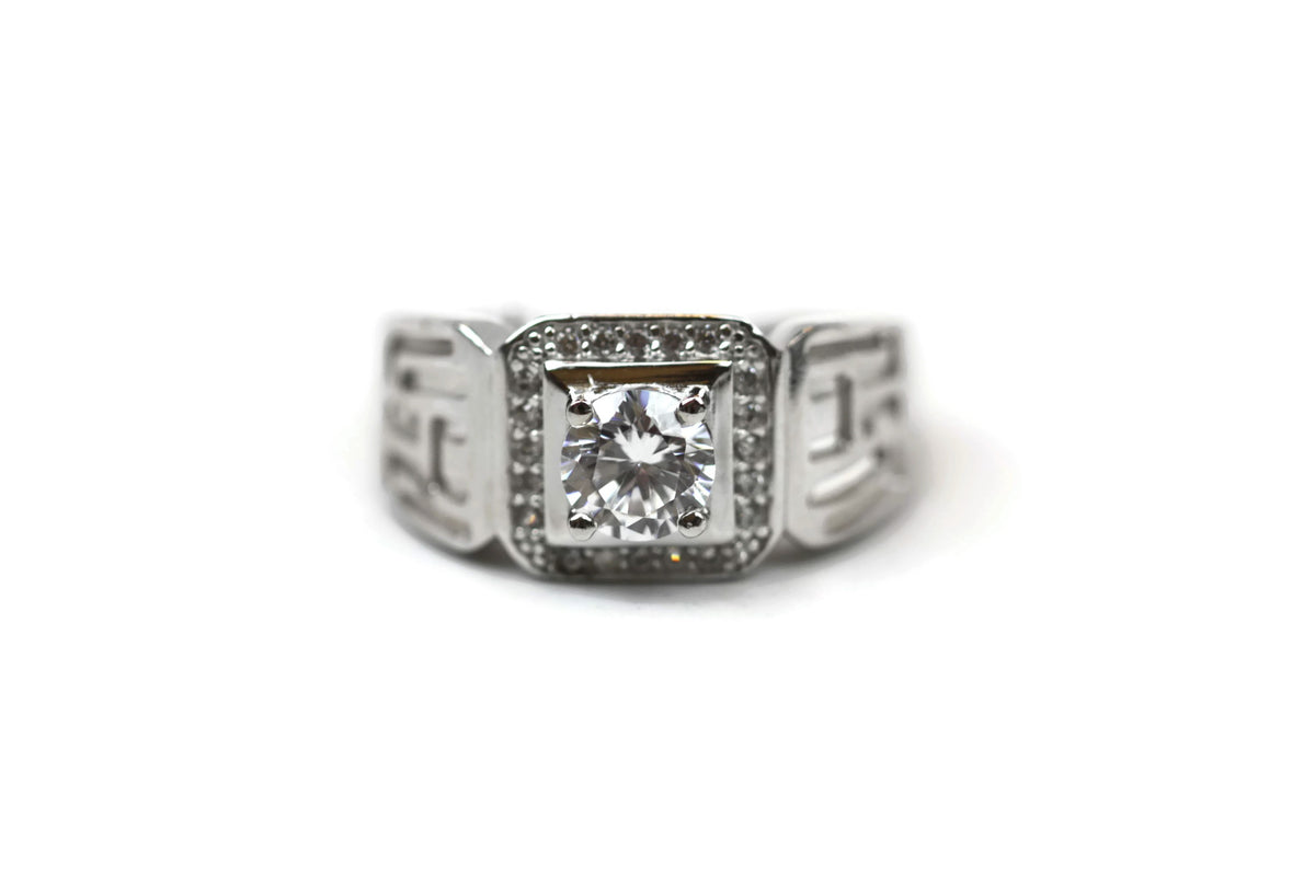 Rhodium Plated .925 Sterling Silver Cubic Zirconia CZ Ring