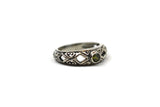 Handmade Sterling Silver Faceted Light Green Cubic Zirconia CZ Ring