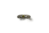 Handmade Sterling Silver Faceted Light Green Cubic Zirconia CZ Ring