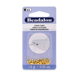 Crimp Tubes, Size #3, 1.5 mm (.059 in) I.D., 2.0 mm (.078 in) O.D., Gold Color, 1.5 g (.05 oz), appx. 51 pc.