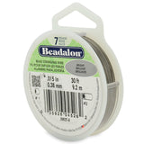 7 Strand Stainless Steel Bead Stringing Wire, .015 in (0.38 mm), Bright, 30 ft (9.2 m)