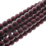 8MM CZECH GLASS PEARLS MATT BURGUNDY