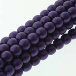 8MM CZECH GLASS PEARLS MATT PURPLE
