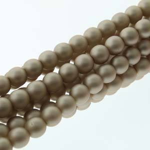 6MM CZECH GLASS PEARLS MATT CHAMPAGNE