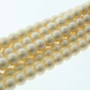6MM CZECH GLASS PEARLS MATT CREAM