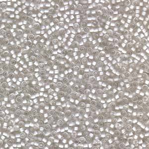 11/0 SEEDBEAD JAPANESE 10GM SEMI-MATTE WHITE/LINED CRYSTAL