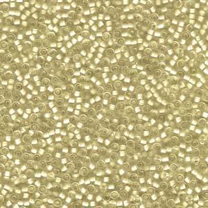 11/0 SEEDBEAD MIYUKI SEMI-MATTE YELLOW/LINED CRYSTAL APRX  10GM