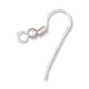 22MM EAR WIRE ROUND COIL 3MM BEAD STRLNG
