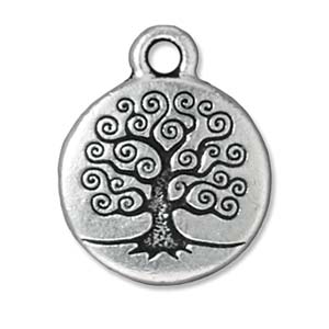 TREE OF LIFE CHARM FINE ANT SILVR PLT