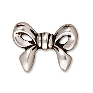 BEAD BOW FINE ANTIQUE SILVER PLATED