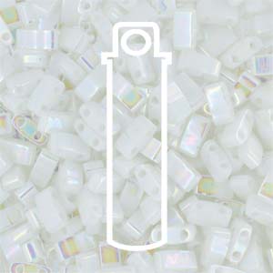 TILA 1/2 CUT 5MM PEARL WHITE OPAQUE-APRX 10 GM