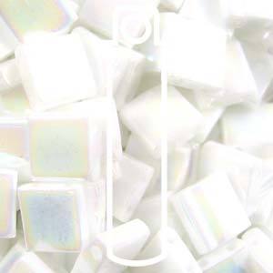 TILA BEAD 5MM PEARL WHITE OPAQUE-APPRX 10 GM