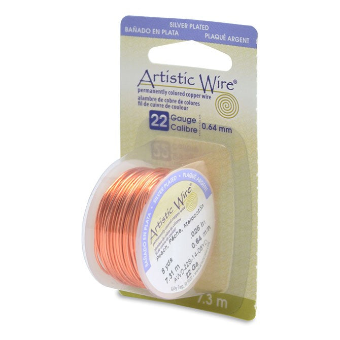 Artistic Wire, 18 Gauge (1.0 mm), Silver Plated, Peach, 4 yd (3.6 m)