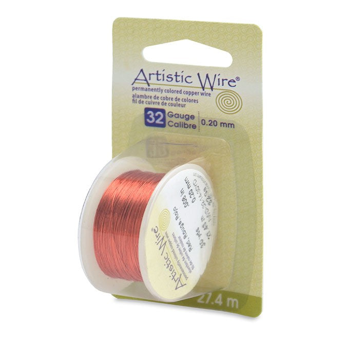 Artistic Wire, 30 Gauge (.26 mm), Red, 30 yd (27.4 m)