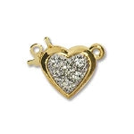 1 Strand 11 mm Heart Clasp