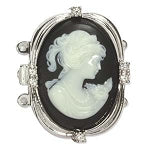 3 Strand 30 x 24 mm Cameo Style Clasp