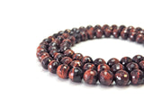 Red Tigers Eye Faceted Gemstone Beads 10mm 16" strand AA Grade (38-40 pcs) ***