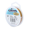 49 Strand Stainless Steel Bead Stringing Wire, .018 in (0.46 mm), Satin Gold, 10 ft (3.1 m)