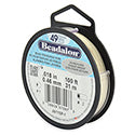 49 Strand Stainless Steel Bead Stringing Wire, .018 in (0.46 mm), Silver Plated, 100 ft (31 m)