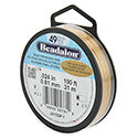 49 Strand Stainless Steel Bead Stringing Wire, .024 in (0.61 mm), Gold Plated, 100 ft (31 m)