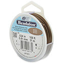 49 Strand Stainless Steel Bead Stringing Wire, .024 in (0.61 mm), Bronze, 100 ft (31 m)