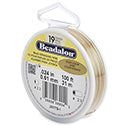 19 Strand Bead Stringing Wire, .024 in (0.61 mm), Gold Color, 100 ft (31 m)